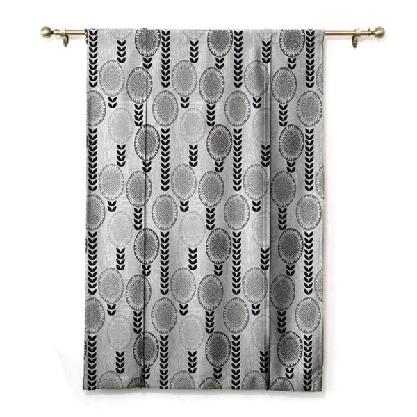 Stylish GugeABC Roman Shades: Greyscale Floral Tie-Up Window Decor - Image 2