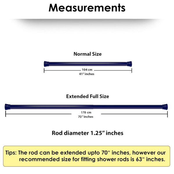 Adjustable-Length Rustproof Shower Curtain Rod - Stylish & Easy Installation - Image 7