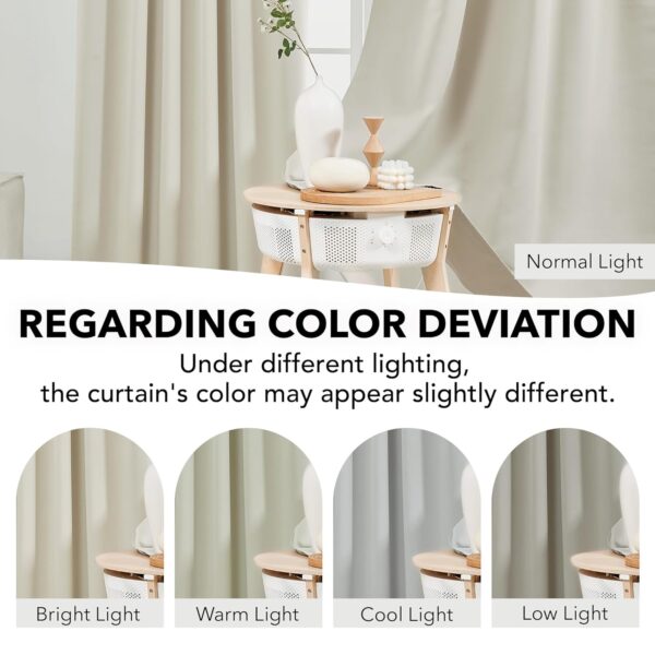 Light Beige Thermal Insulated Blackout Curtains for Nursery - Set of 2 Panels - Image 4