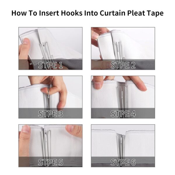 Best 10 Yards Curtain Pleat Tape with 30 Stainless Steel Hooks for DIY - Image 7