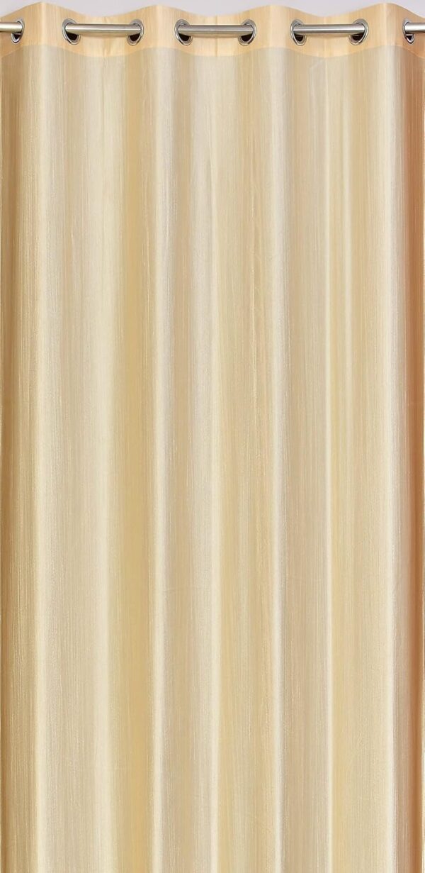 Faux Texture Cream Room Darkening Curtains for Doors - 9 Feet Panels - Image 3