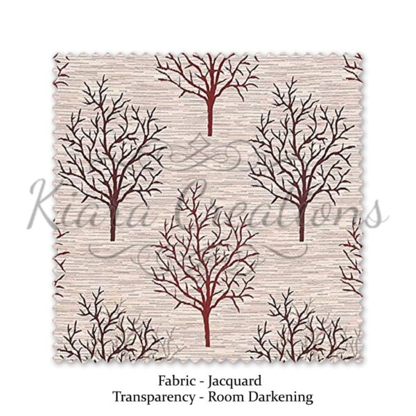 Elegant Maroon Jacquard Jute Blackout Curtains for Doors - 7 Feet Long - Image 3