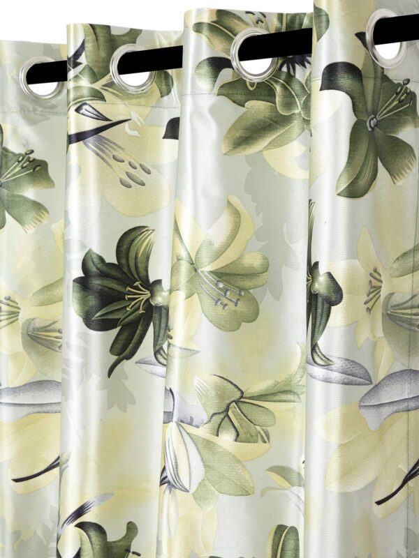 Stylish Home Sizzler 3D Flower Green Window Curtain for Elegant Spaces - Image 3