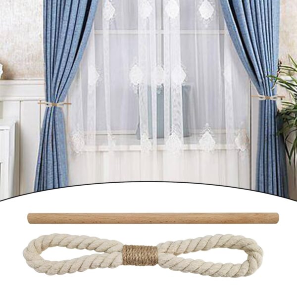 Boho Curtain Tiebacks: Handmade Braided Natural Rope Holdbacks Set of 4 - Image 4