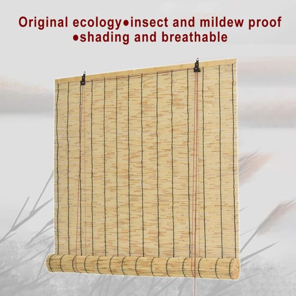 Bamboo Roller Shades for Indoor and Outdoor Sunlight Control and Decoration - Image 4