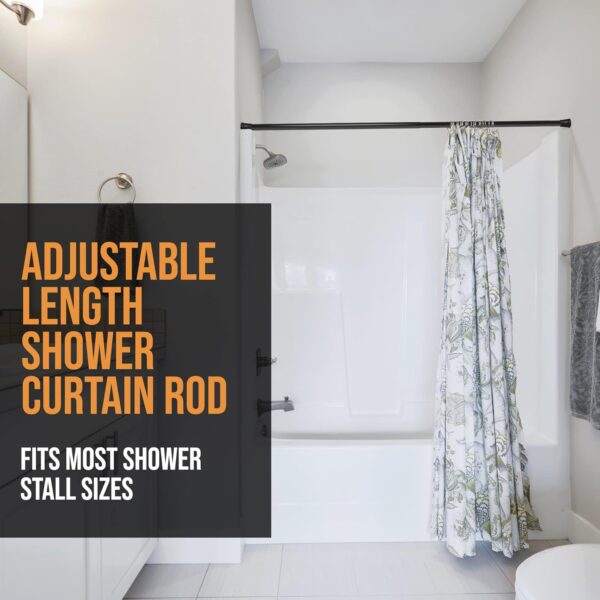 Adjustable Shower Curtain Rod: Tool-Free Installation, Sturdy & Rust-Proof Design - Image 2