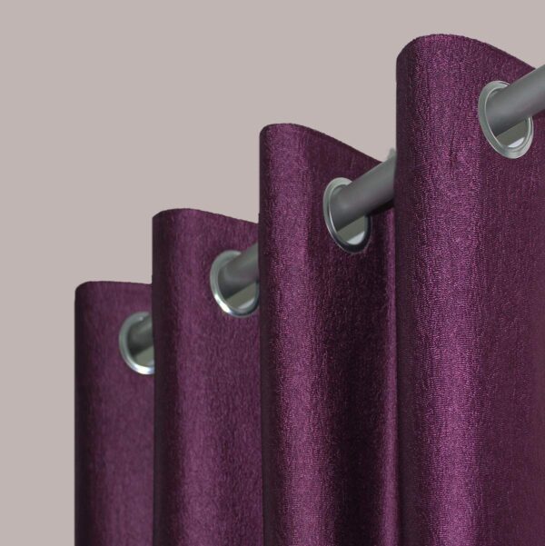 Luxurious Purple Jacquard Eyelet Ring Curtains for Bedroom and Hall - Image 2