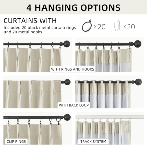 Elegant 90-Inch Blackout Curtains for Living Room - Thermal Light Blocking Drapes - Image 5