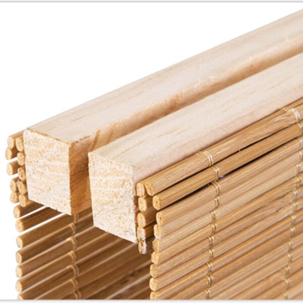 Natural Bamboo Roller Shades for Light Filtering and Blackout Options - Image 4