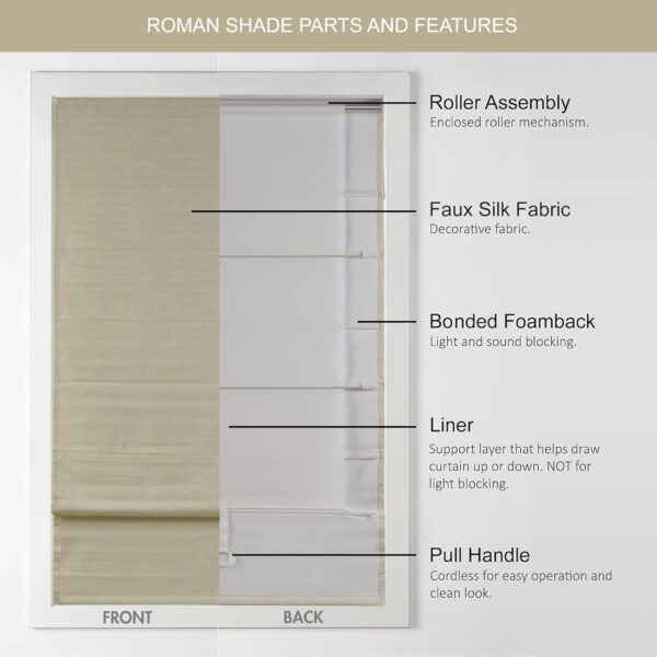 Madison Park Cordless Roman Shades: Stylish, Energy Efficient Window Treatment for Any Room - Image 3