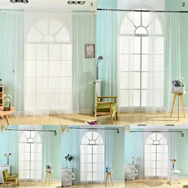 Daisy Flower Sheer Curtains for Elegant Window and Door Decor - 39x78 inch - Image 3