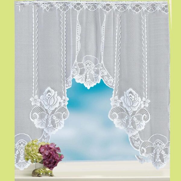 Vintage Lace Coffee Curtain - Elegant Kitchen Window Scarf for Home Decor - Image 3