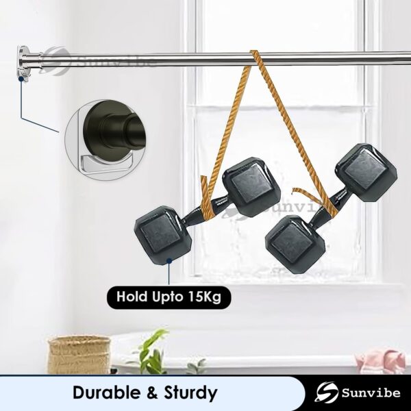 Invisible Shower Curtain Rod Holder - No Drilling, Easy Adhesive Installation - Image 3