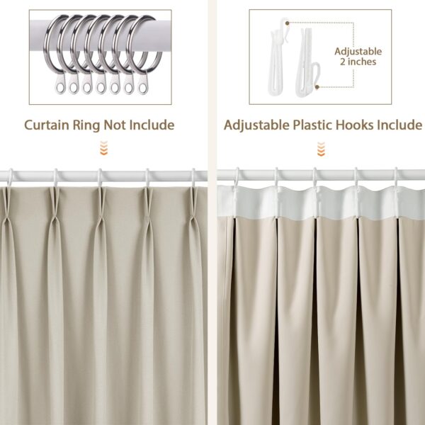 Beige Thermal Insulated Blackout Patio Door Curtain Panel for Traverse Rod - Image 4