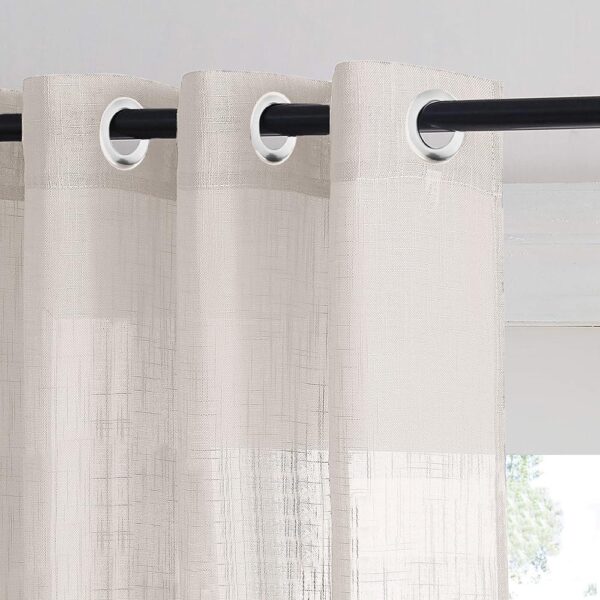 Brighten Your Home with Petal Whispers Tangerine Orange Sheer Curtain Set - Image 2