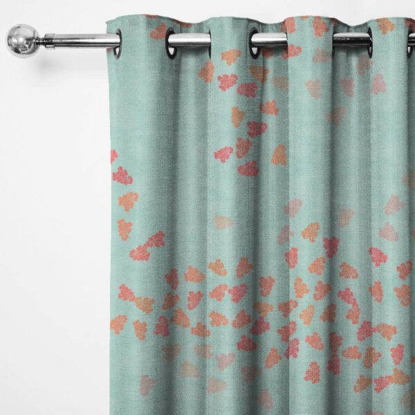 Coral Blue Geometric Room Darkening Curtains for Stylish 5 Ft Windows - Image 2