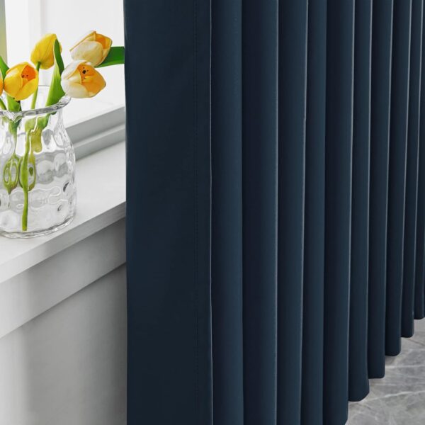 Elegant Navy Blue Pinch Pleat Blackout Curtains for Ultimate Room Darkening - Image 6