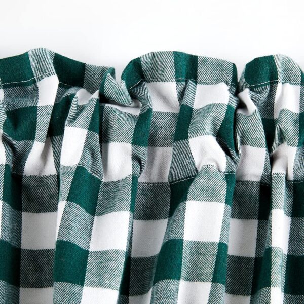 Buffalo Check Plaid Window Valances in Green and White for Farmhouse Decor - Image 6