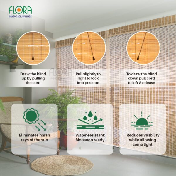 Bamboo Roll-Up Curtains: Stylish Sun Protection for Windows and Balconies - Image 2