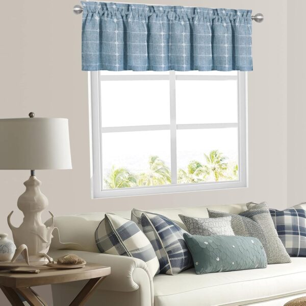 Charming Home Embroidered Plaid Valances for Kitchen and Bathroom Windows - Image 3