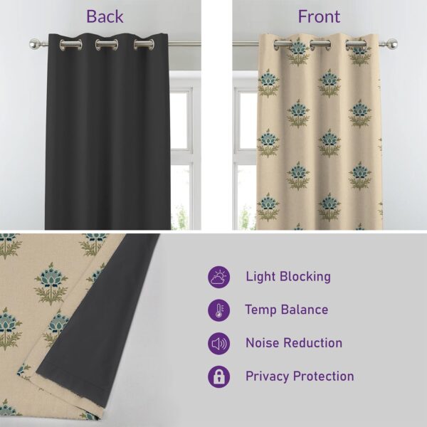 Premium Teal Blue Blackout Curtains - Heavy Fabric for Light Blocking - Image 3