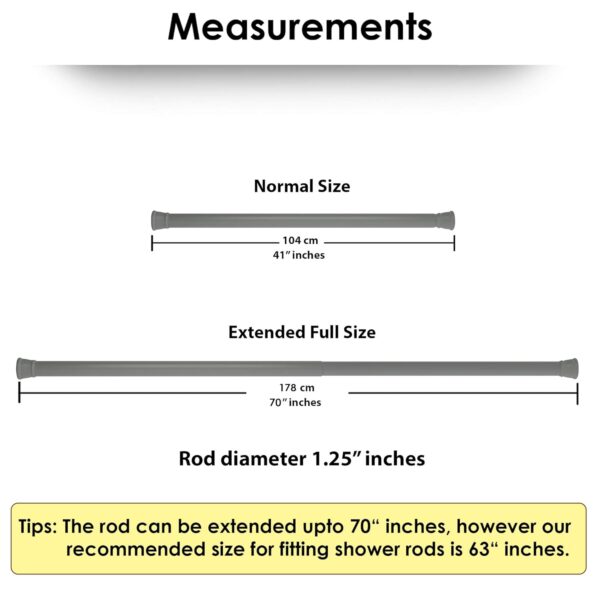 Adjustable Tension Shower Curtain Rod: Easy Installation, Sturdy & Rust-Proof - Image 6