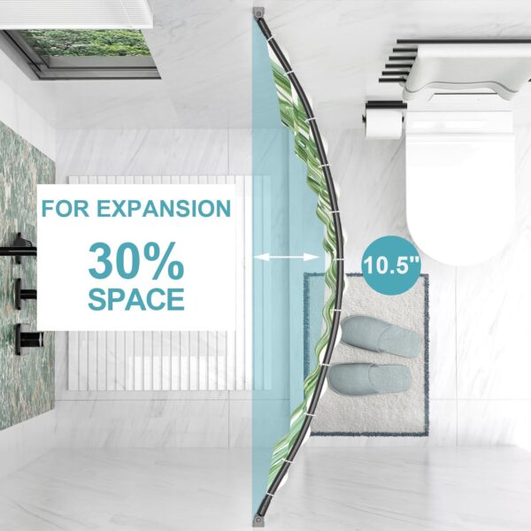 Curved Adjustable Shower Curtain Rod: Rustproof Aluminum for Stylish Bathrooms - Image 3