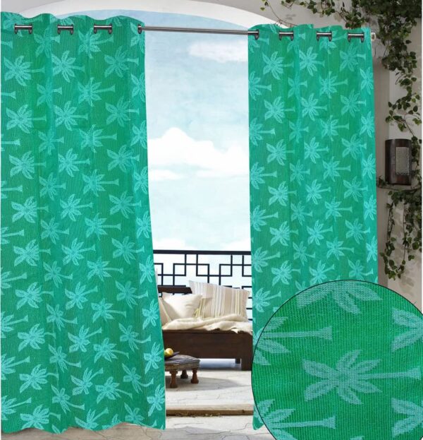 Premium Green HDPE Fabric Curtains: UV Protection & Heat Blockage (Pack of 2) - Image 2