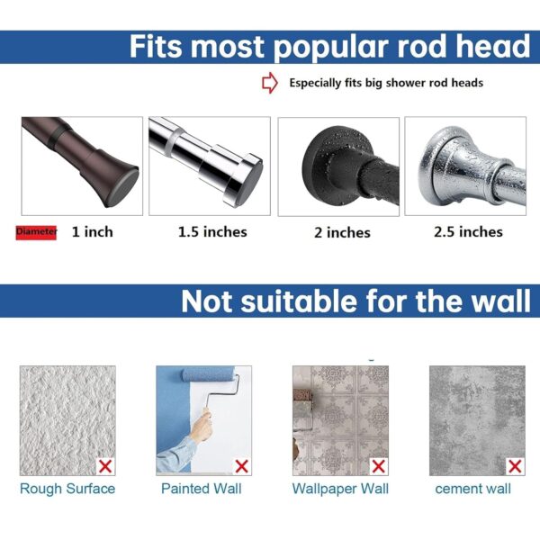 No Drill Curtain Rod Brackets: Adjustable Self-Adhesive Hooks for Home Use - Image 7