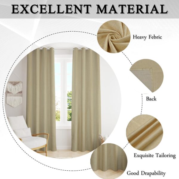 Jute Curtains for Doors: Modern, Hypoallergenic 7 Feet Long Curtains in Cream - Image 3