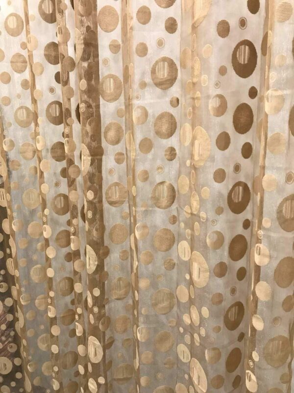 Elegant RIDHAAN Brown Dot Circles 9 Feet Imported Net Fabric Curtains - Image 3