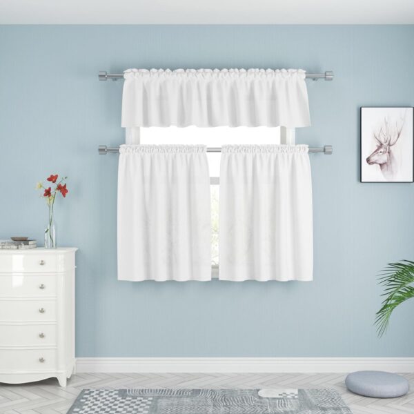 UPOPO White Linen Textured Valance Curtains: Stylish 18" Window Treatment Solution - Image 7