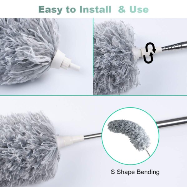 Extendable Duster with Long Handle: Clean Ceilings, Fans, and Curtains Easily - Image 5