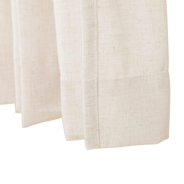 Elegant Sand Beige Pinch Pleat Faux Linen Curtain Panel for Darkening Spaces - Image 5