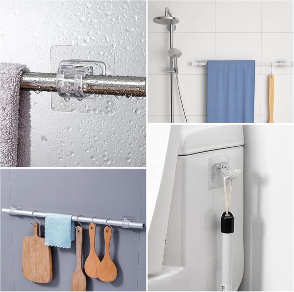 No Drill Curtain Rod Brackets: Easy Self-Adhesive Hooks for Any Room - Image 7