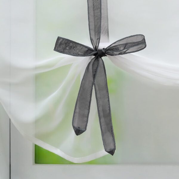 Stylish Gray Adjustable Balloon Curtains for Small and Kitchen Windows - Image 5