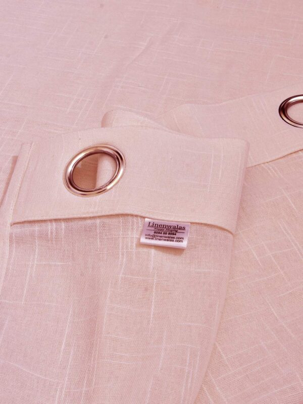 Elegant Baby Pink Cotton Linen Curtains for Stylish Home Decor - Image 3