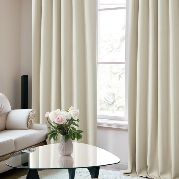 Light Beige Thermal Insulated Blackout Curtains for Nursery - Set of 2 Panels - Image 6