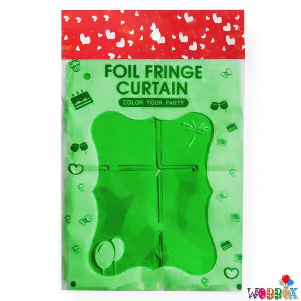 Vibrant Green Tinsel Foil Curtain Backdrop for Birthday Party Decorations - Image 6