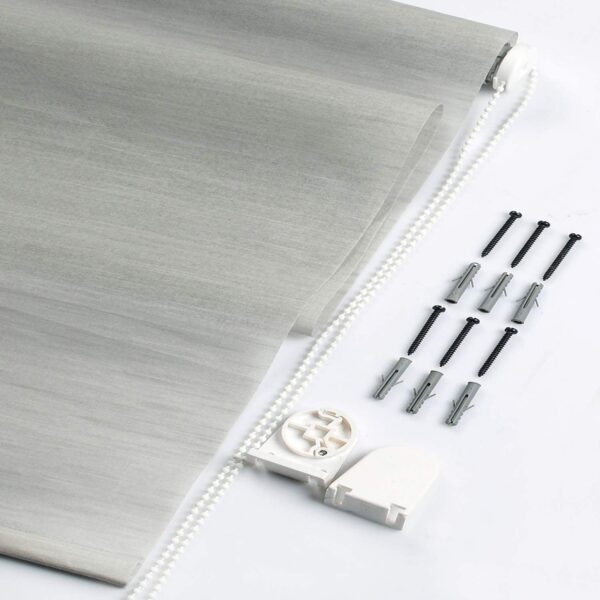 Stylish Grey Sheer Roller Blinds for Light Filtering and UV Protection - Image 4