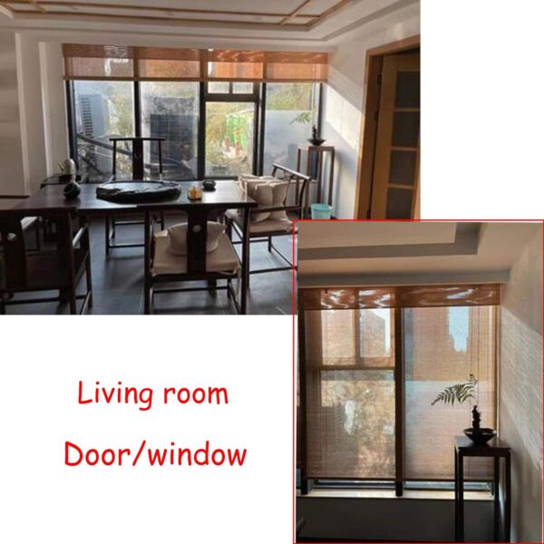 Bamboo Roman Shades for Home and Balcony - Stylish and Breathable Blinds - Image 4