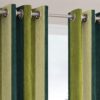 Stylish Green Polyester Blend Eyelet Curtains - Set of 2 for Modern Homes - Image 2