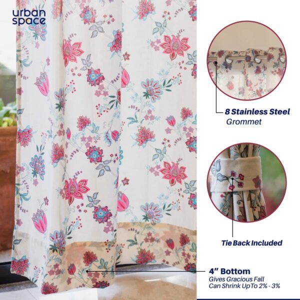 Elegant 100% Cotton Door Curtains for Room Darkening in Passion Flower Pink - Image 4