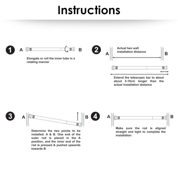 Adjustable Tension Shower Curtain Rod: Easy Installation, Sturdy & Rust-Proof - Image 8