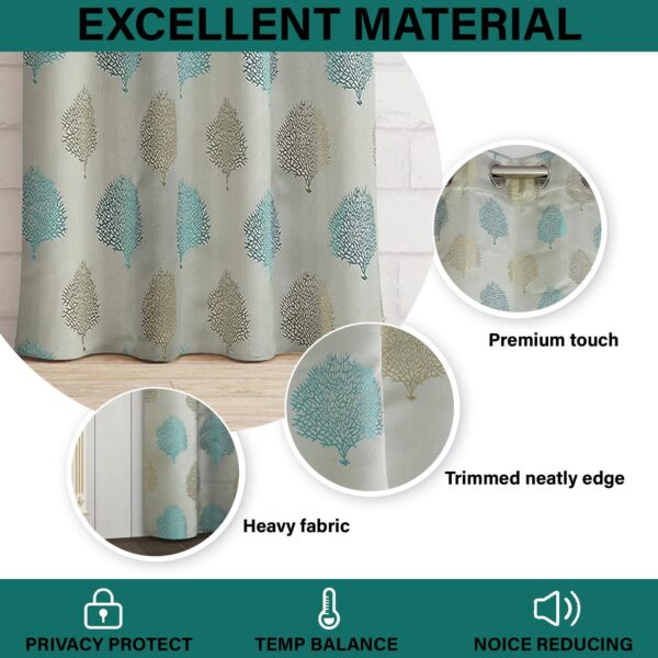 Stylish 7 Feet Aqua Semi Sheer Curtains for Doors and Windows - Image 3