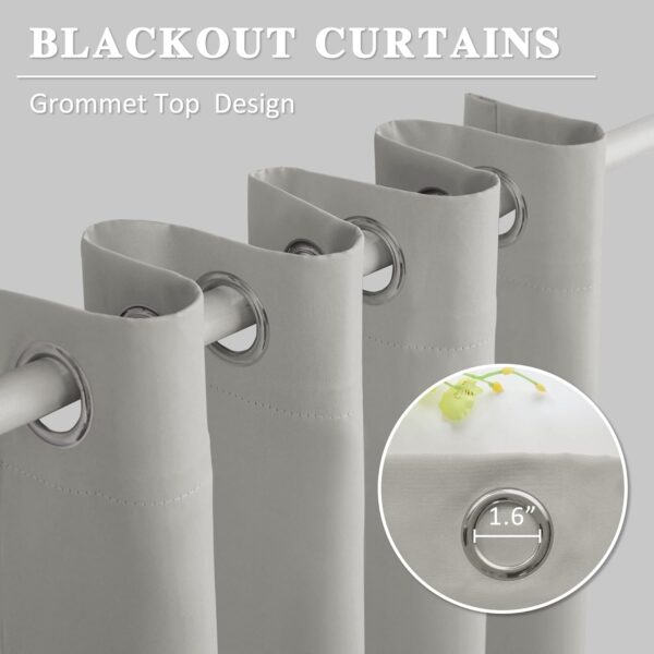 Light Grey Blackout High Ceiling Curtain - 17ft Fade Resistant Grommet Top - Image 3