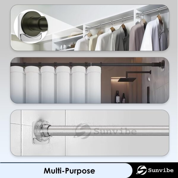 Invisible Shower Curtain Rod Holder - No Drilling, Easy Adhesive Installation - Image 5