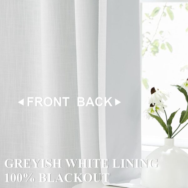 Modern White Blackout Curtains for Bedrooms and Living Rooms - 84 Inch - Image 2