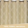 Elegant Cream Paisley Velvet Curtains | 80% Room Darkening | 2Pc Eyelet Set - Image 4