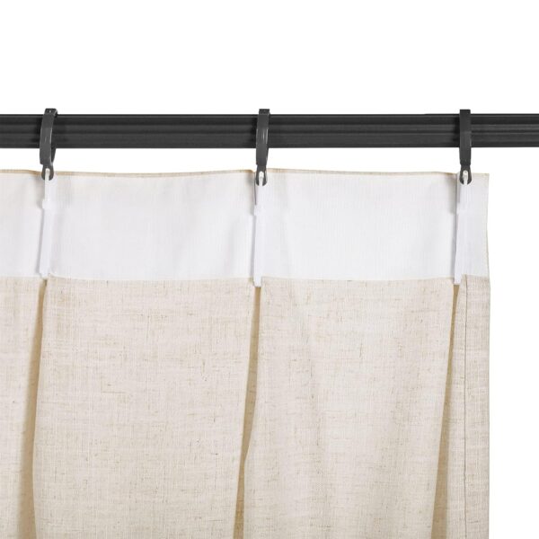 Elegant Sand Beige Pinch Pleat Faux Linen Curtain Panel for Darkening Spaces - Image 4